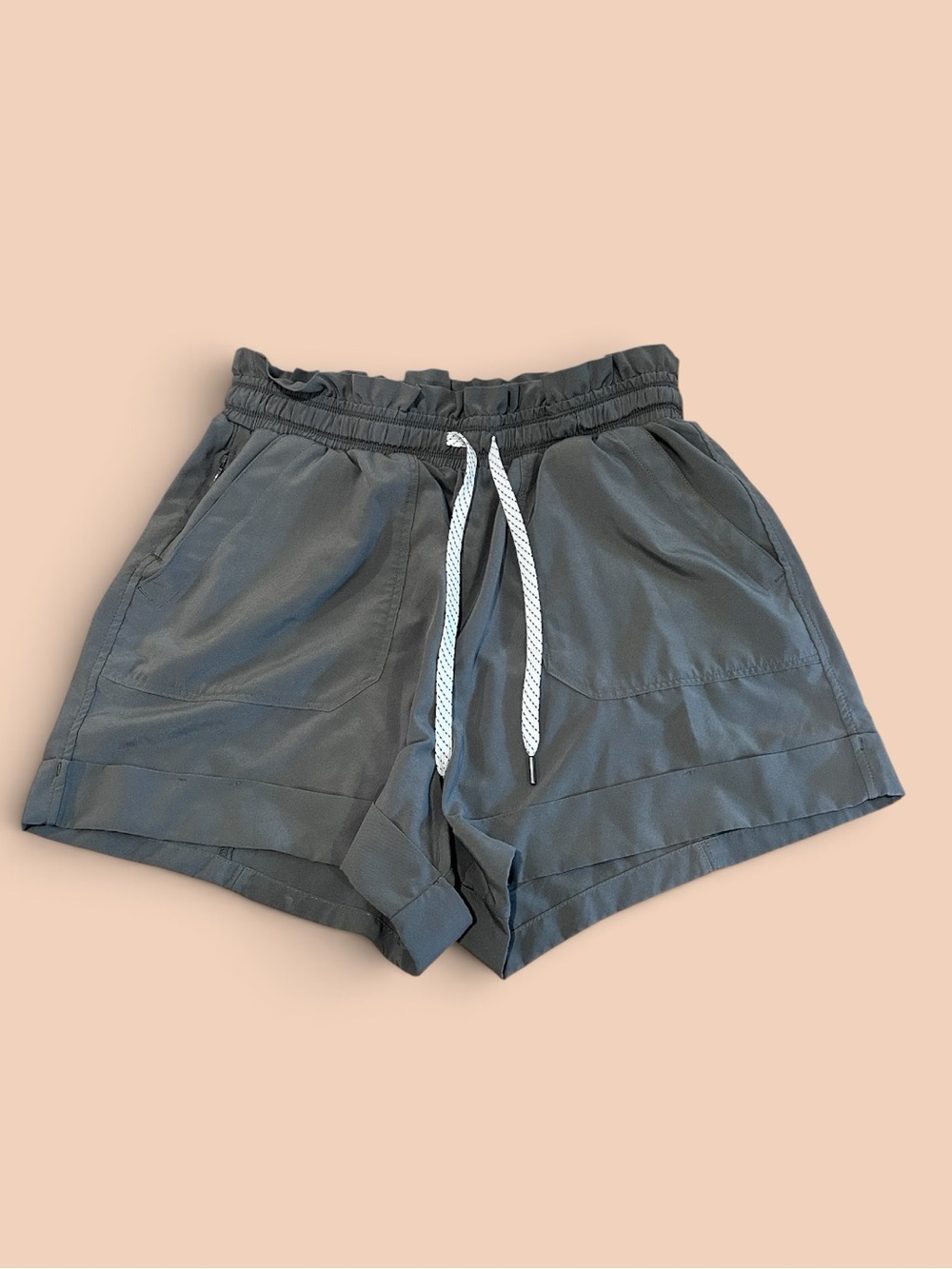 Zella Charcoal Gray Athletic Drawstring Shorts. S
